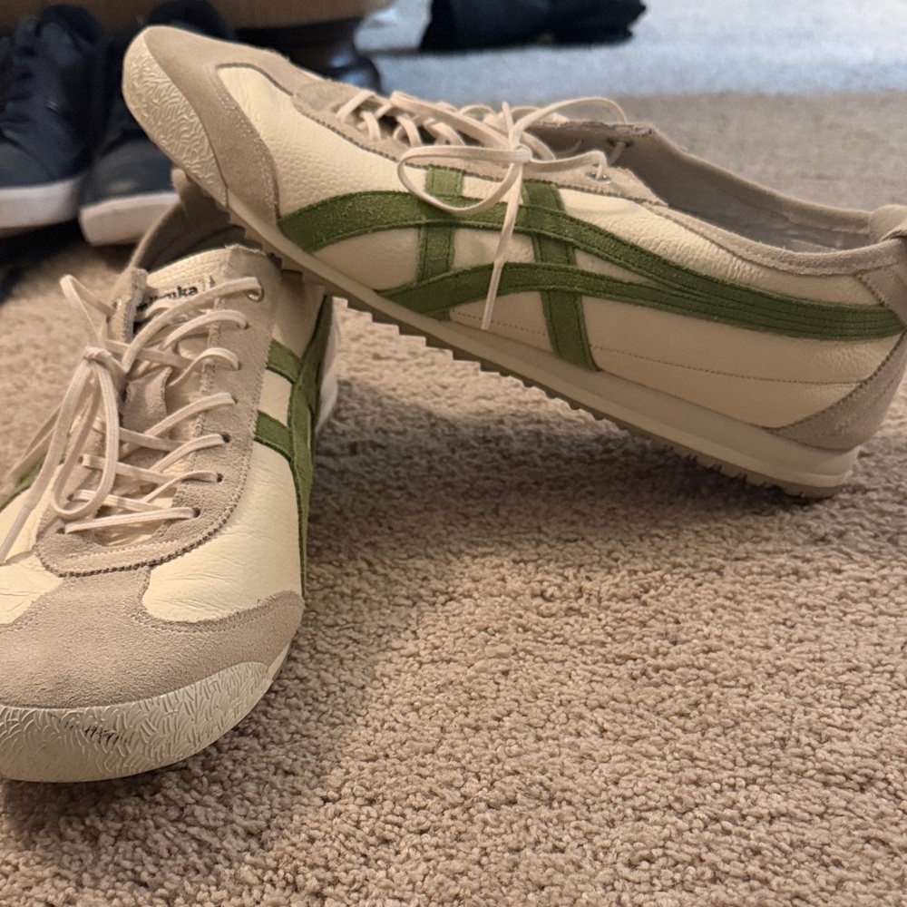 Onitsuka Tiger by Asics Cream and Green Athletic Shoes